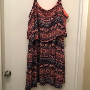 Bright, flowy, elephant print dress